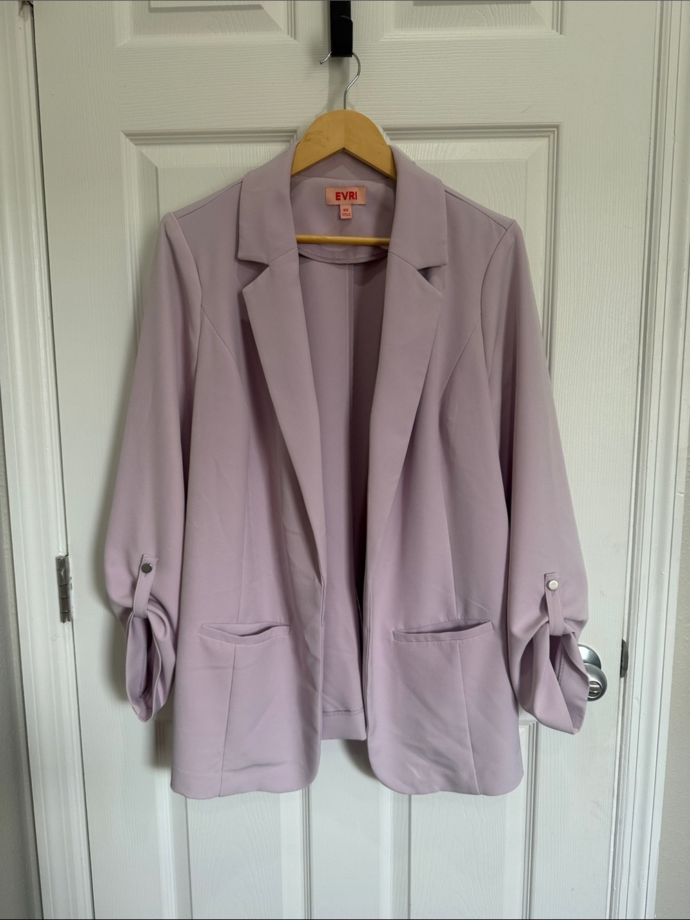 EVRI Soft Lavender Open-Front Blazer Jacket